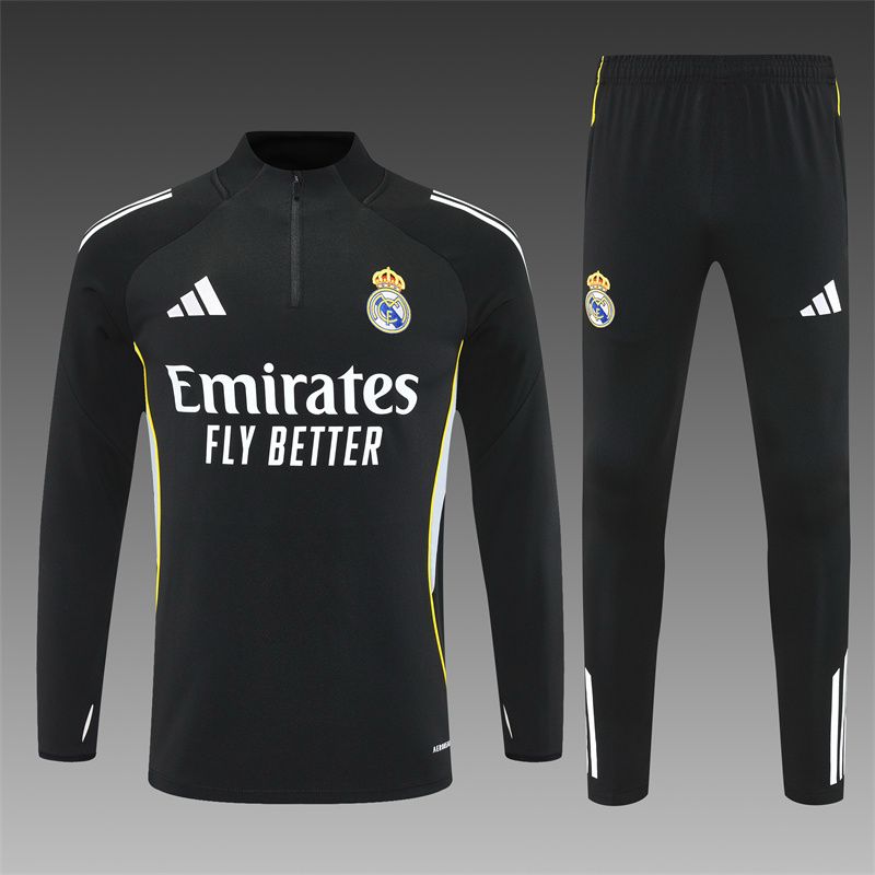 Real Madrid Black Kids Tracksuit 2025/26