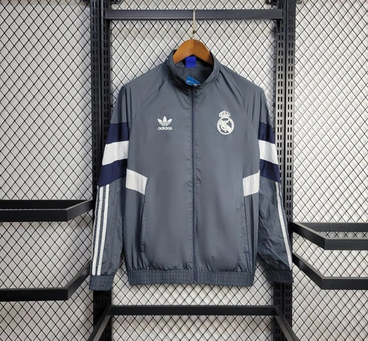 Real Madrid Grey Windbreaker Jacket