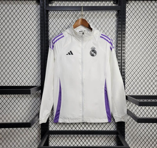 Real Madrid White Windbreaker Jacket 25/26
