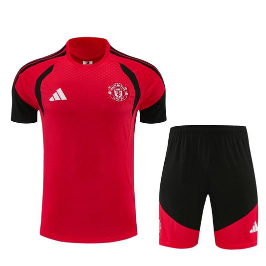 26/27 Manchester United Black &Red Short Sleeve+Soccer Shorts