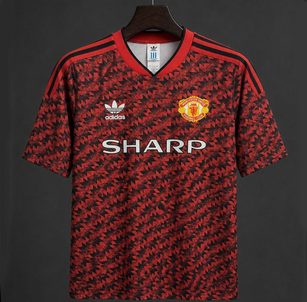 26/27 Manchester Untied 1990–92 Away Red/Black Remake Jersey