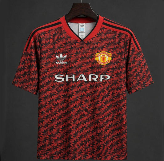 26/27 Manchester Untied 1990–92 Away Red/Black Remake Jersey