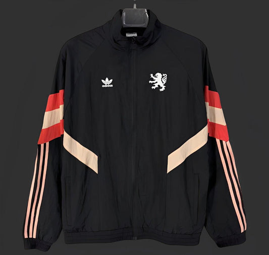 25/26 Manchester United Black/White Full Zipper Windbreaker