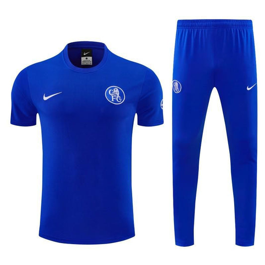 26/27 Chelsea Blue Short Sleeve Training Tee + Long Pants (Home)